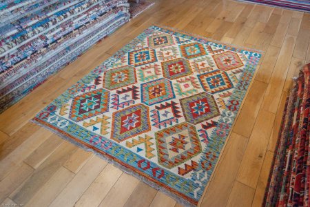 Hand-Made Mazar Kilim From Afghanistan