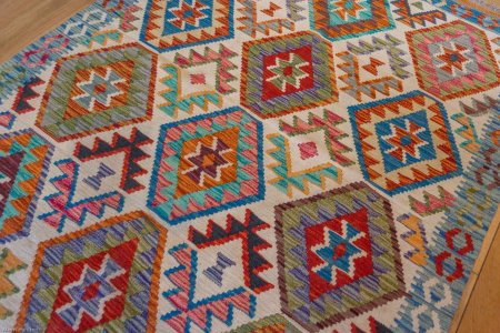 Hand-Made Mazar Kilim From Afghanistan