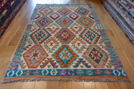 Hand-Made Mazar Kilim From Afghanistan