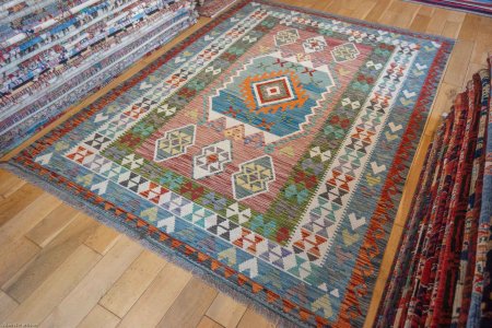 Hand-Made Mazar Kilim From Afghanistan
