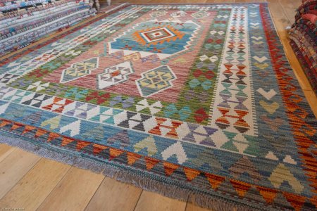 Hand-Made Mazar Kilim From Afghanistan