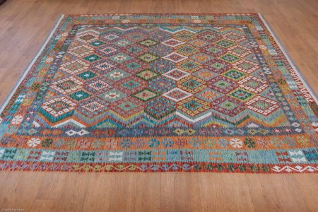 Hand-Made Mazar Kilim From Afghanistan