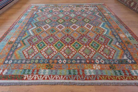 Hand-Made Mazar Kilim From Afghanistan