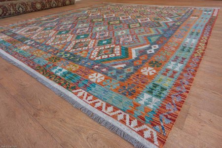 Hand-Made Mazar Kilim From Afghanistan