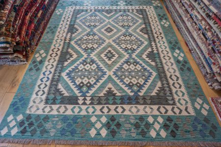 Hand-Made Mazar Kilim From Afghanistan