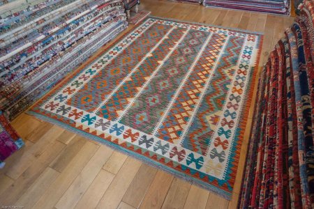 Hand-Made Mazar Kilim From Afghanistan