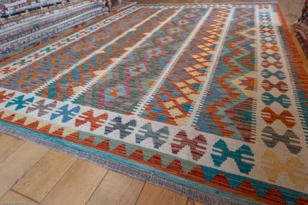 Hand-Made Mazar Kilim From Afghanistan