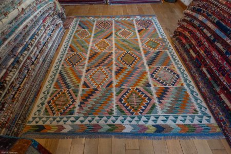 Hand-Made Mazar Kilim From Afghanistan