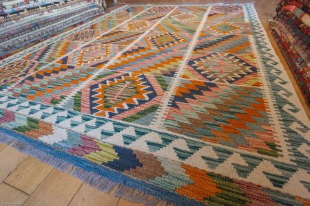 Hand-Made Mazar Kilim From Afghanistan