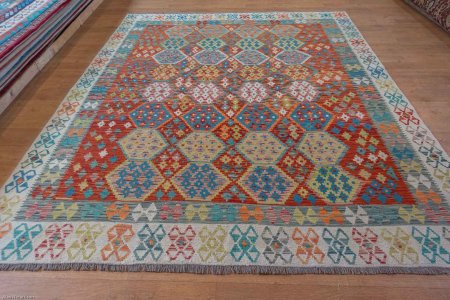 Hand-Made Mazar Kilim From Afghanistan