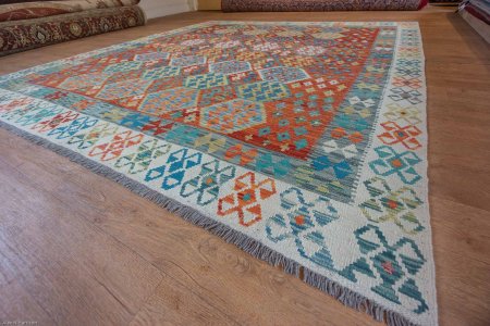 Hand-Made Mazar Kilim From Afghanistan