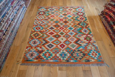 Hand-Made Mazar Kilim From Afghanistan