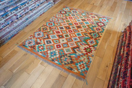 Hand-Made Mazar Kilim From Afghanistan