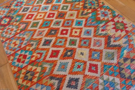 Hand-Made Mazar Kilim From Afghanistan