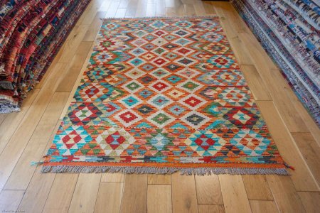 Hand-Made Mazar Kilim From Afghanistan