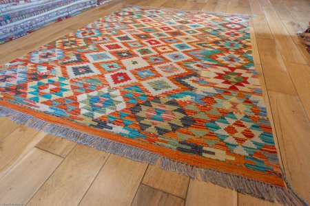Hand-Made Mazar Kilim From Afghanistan