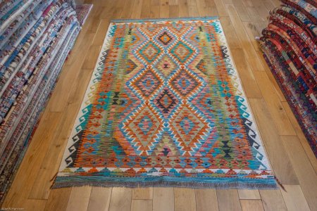 Hand-Made Mazar Kilim From Afghanistan