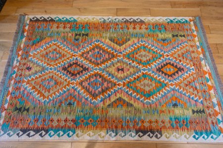 Hand-Made Mazar Kilim From Afghanistan