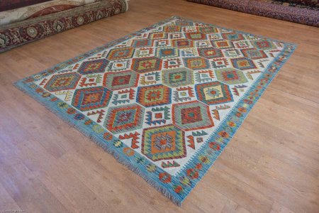 Hand-Made Mazar Kilim From Afghanistan