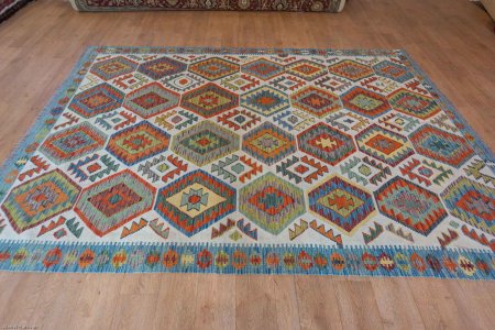 Hand-Made Mazar Kilim From Afghanistan