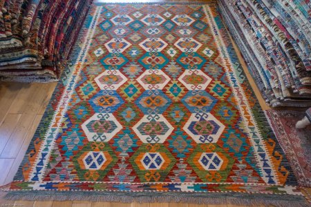 Hand-Made Mazar Kilim From Afghanistan