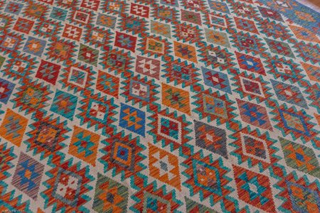 Hand-Made Mazar Kilim From Afghanistan