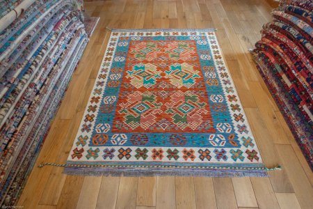 Hand-Made Mazar Kilim From Afghanistan