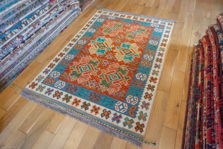 Hand-Made Mazar Kilim From Afghanistan