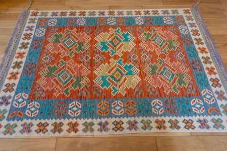 Hand-Made Mazar Kilim From Afghanistan