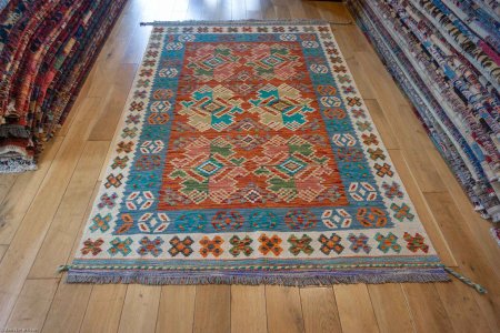 Hand-Made Mazar Kilim From Afghanistan