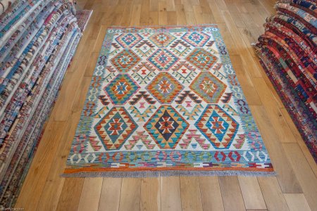 Hand-Made Mazar Kilim From Afghanistan