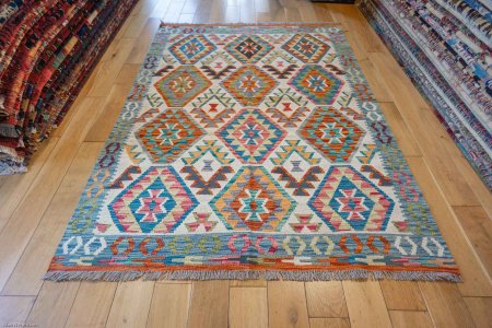 Hand-Made Mazar Kilim From Afghanistan