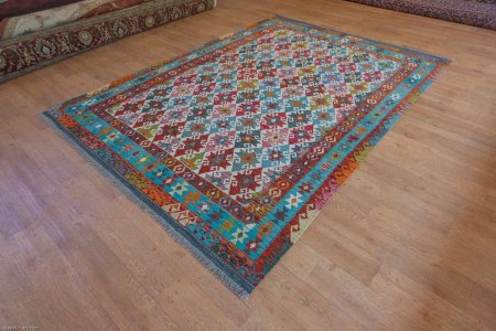 Hand-Made Mazar Kilim From Afghanistan