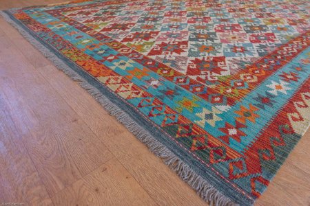 Hand-Made Mazar Kilim From Afghanistan