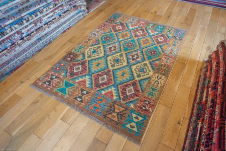 Hand-Made Mazar Kilim From Afghanistan