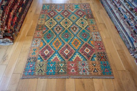 Hand-Made Mazar Kilim From Afghanistan