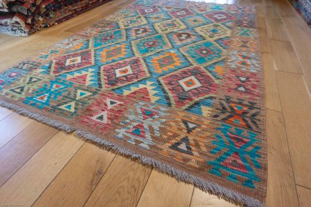 Hand-Made Mazar Kilim From Afghanistan