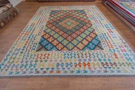 Hand-Made Mazar Kilim From Afghanistan