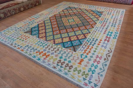 Hand-Made Mazar Kilim From Afghanistan