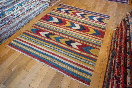 Hand-Made Mazar Kilim From Afghanistan