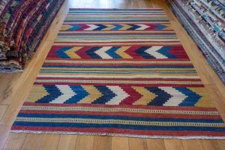 Hand-Made Mazar Kilim From Afghanistan