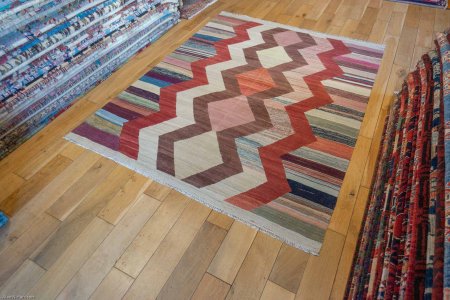 Hand-Made Mazar Kilim From Afghanistan