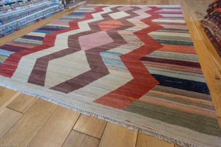 Hand-Made Mazar Kilim From Afghanistan