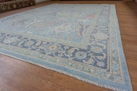 Hand-Knotted Afghan Oushak Rug From Afghanistan