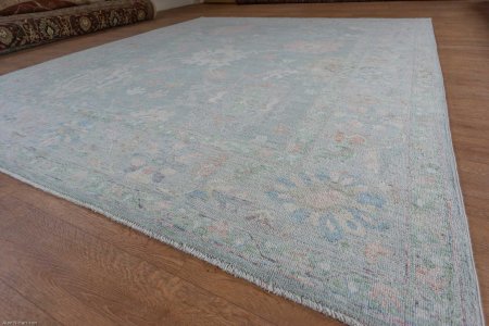 Hand-Knotted Afghan Oushak Rug From Afghanistan