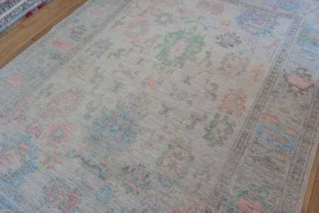 Hand-Knotted Afghan Oushak Rug From Afghanistan