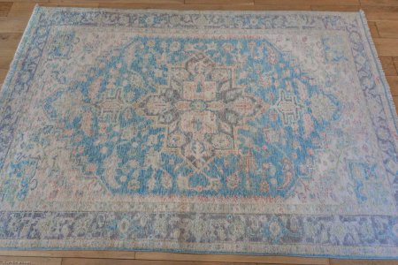 Hand-Knotted Afghan Oushak Rug From Afghanistan