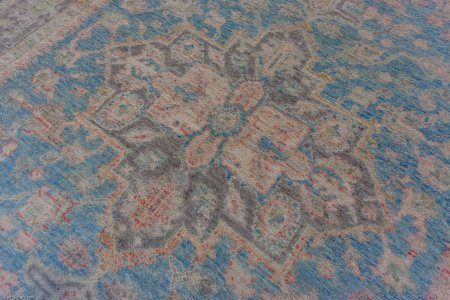 Hand-Knotted Afghan Oushak Rug From Afghanistan