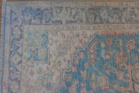 Hand-Knotted Afghan Oushak Rug From Afghanistan