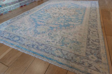 Hand-Knotted Afghan Oushak Rug From Afghanistan